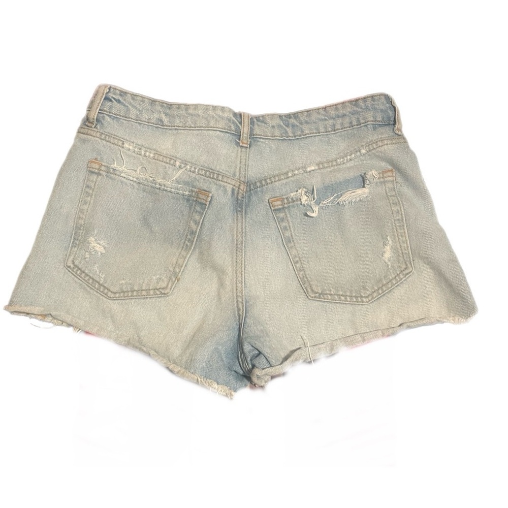 Zara Light Blue Ripped Jean Shorts - Picture 2 of 7